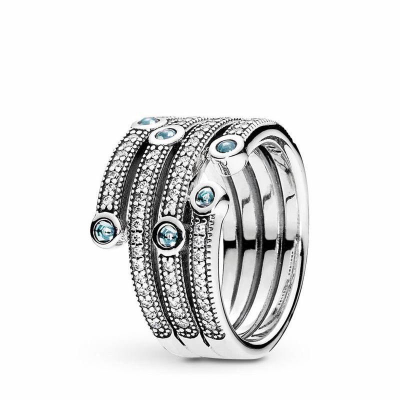 Inele statement Pandora Shimmering Ocean Argint (eFxgbiMn)